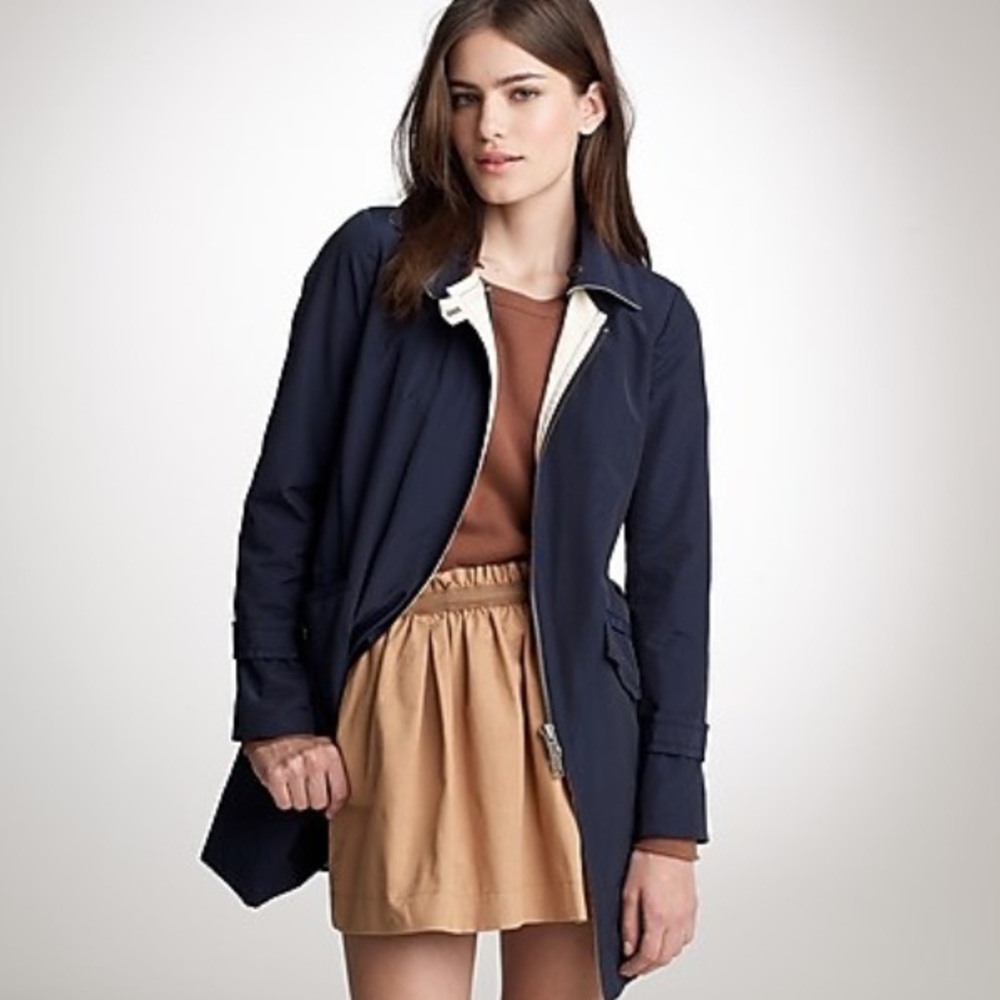 •J. Crew Collection• Blue Trolly Trench Coat